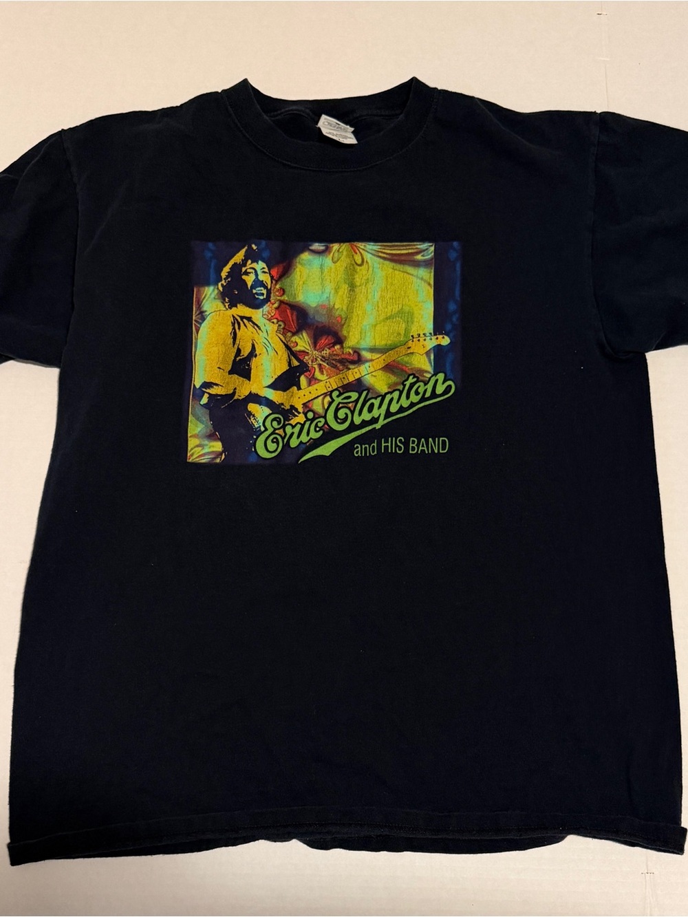 Anvil Black Tee with Multicolor Eric Clapton Graphic